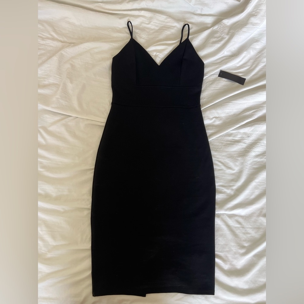 Black Knee Length Body Dress